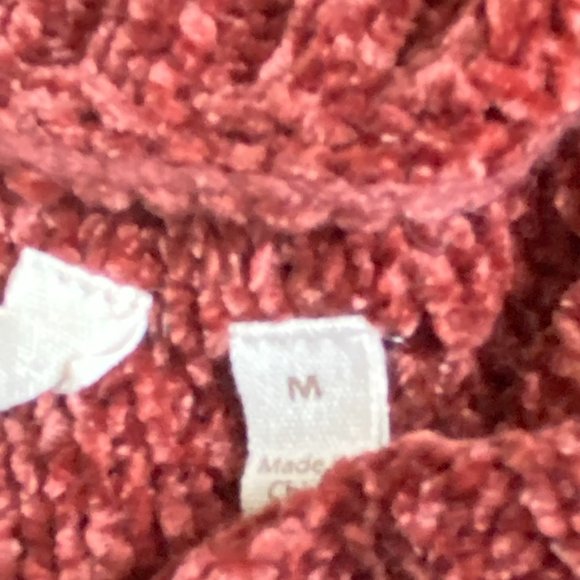 Soft Surroundings Chenille Cowl Neck Sweater Rust Cozy Boho Lagenlook Slouchy-M - Picture 11 of 12